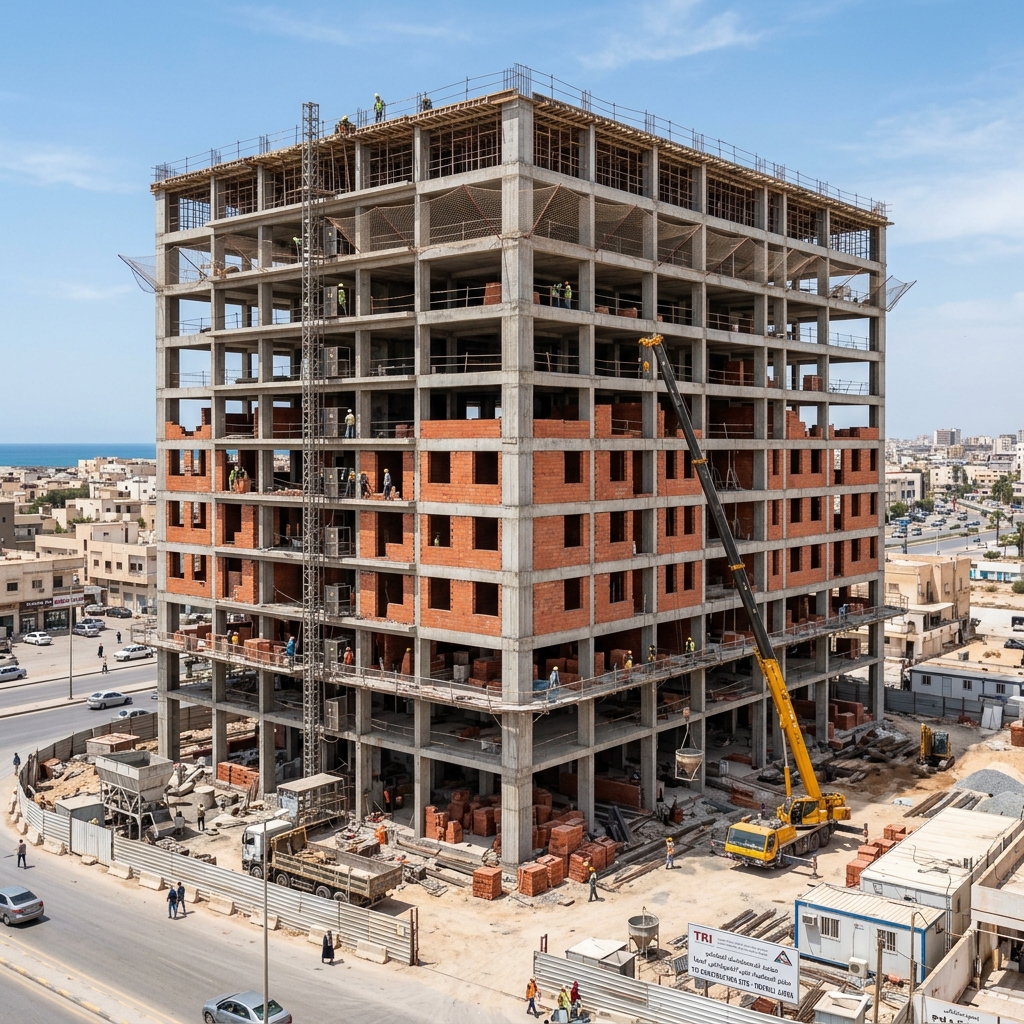 High rise structural concrete works in Libya